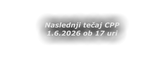 Naslednji tečaj CPP 1.6.2026 ob 17 uri